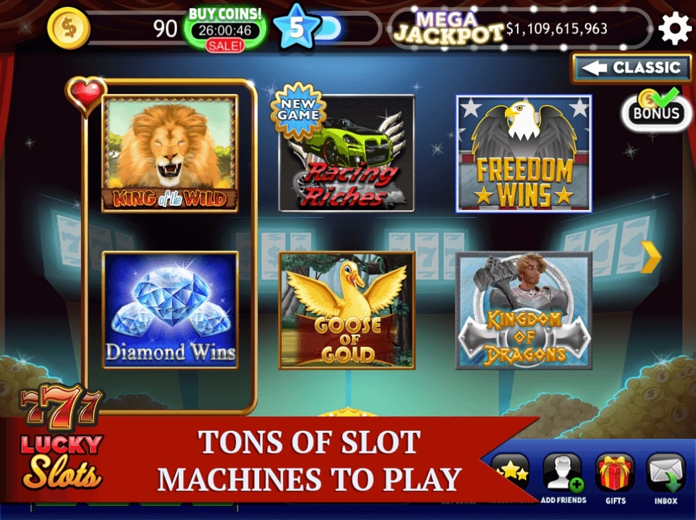 Lucky Slots online slots iOS app slots variety highlight